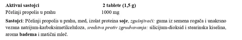 Sastav Forever Bee Propolis